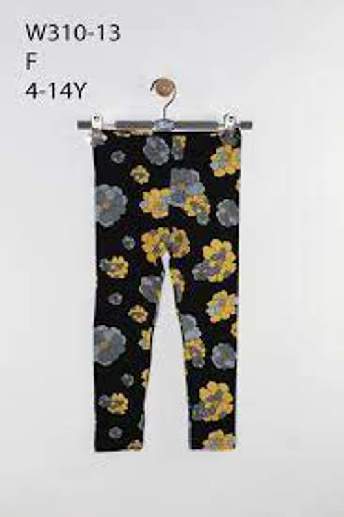 Picture of W31013 HIGH QUALITY - FLOWERED THERMAL FLEECY LEGGINGS